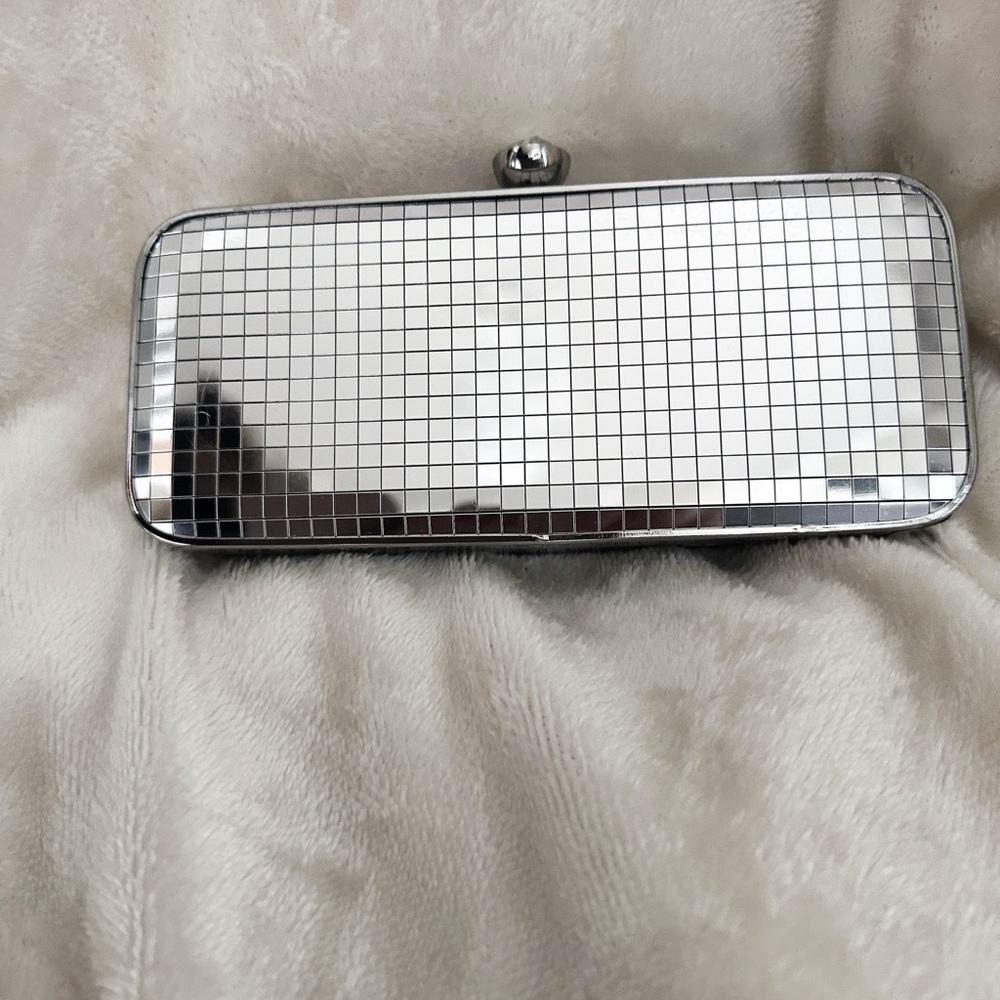 Mirrored Rectangular Evening Bag With Hidden Silv… - image 1